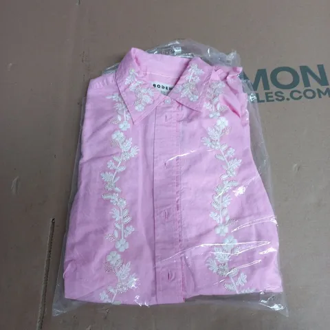 BODEN PINK EMBROIDERED SHIRT, UK 12R (US 8R) – MADE IN VIETNAM