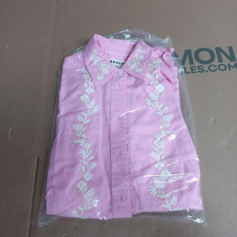 BODEN PINK EMBROIDERED SHIRT, UK 12R (US 8R) – MADE IN VIETNAM