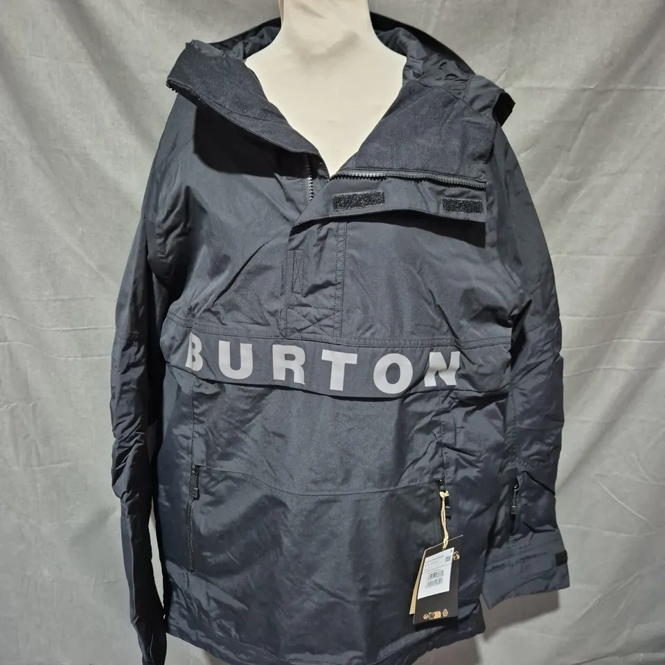 BURTON FROSTNER ANORAK IN TRUE BLACK SIZE L