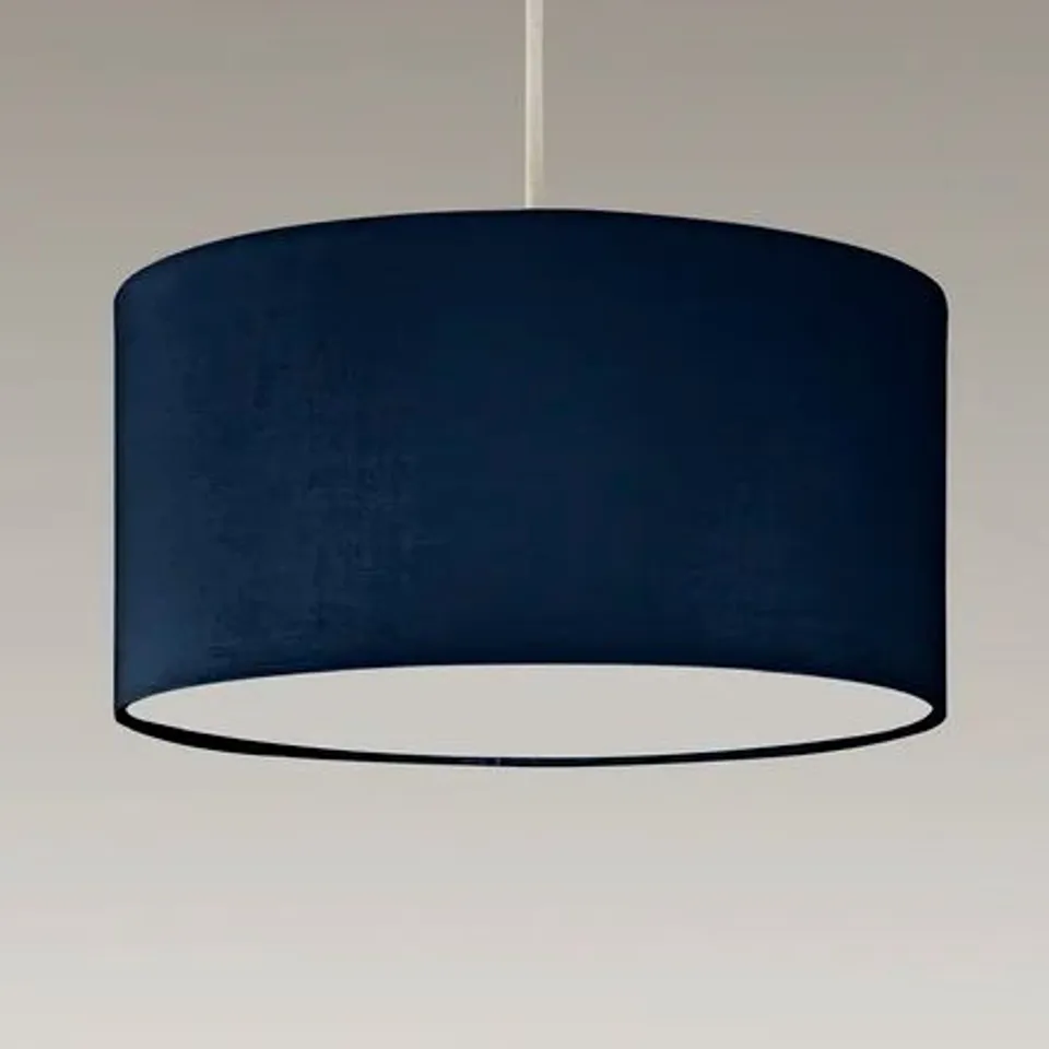 30CM COTTON DRUM LAMP SHADE COLOUR NAVY