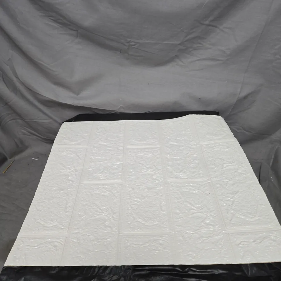APPROXIMATELY 25 SELF ADHESIVE TILES TEXTURED WHITE