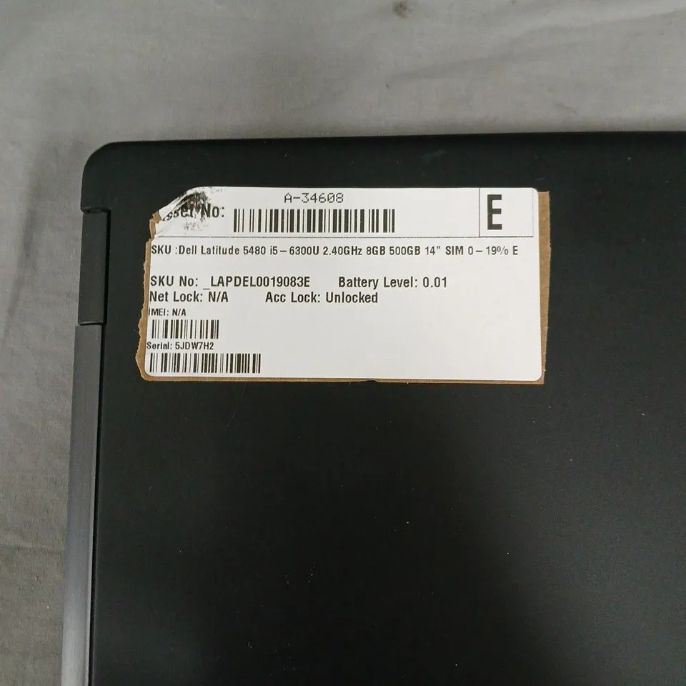 DELL LATITUDE 5480 LAPTOP – INTEL CORE I5, 8GB RAM, 500GB, 14" DISPLAY. DOES NOT POWER ON