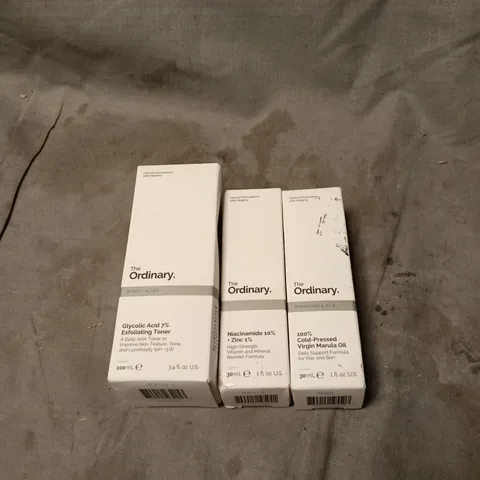 3 X THE ORDINARY PRODUCTS TO INCLUDE GLYCOLIC ACID 7% EXFOLIATING TONER ETC
