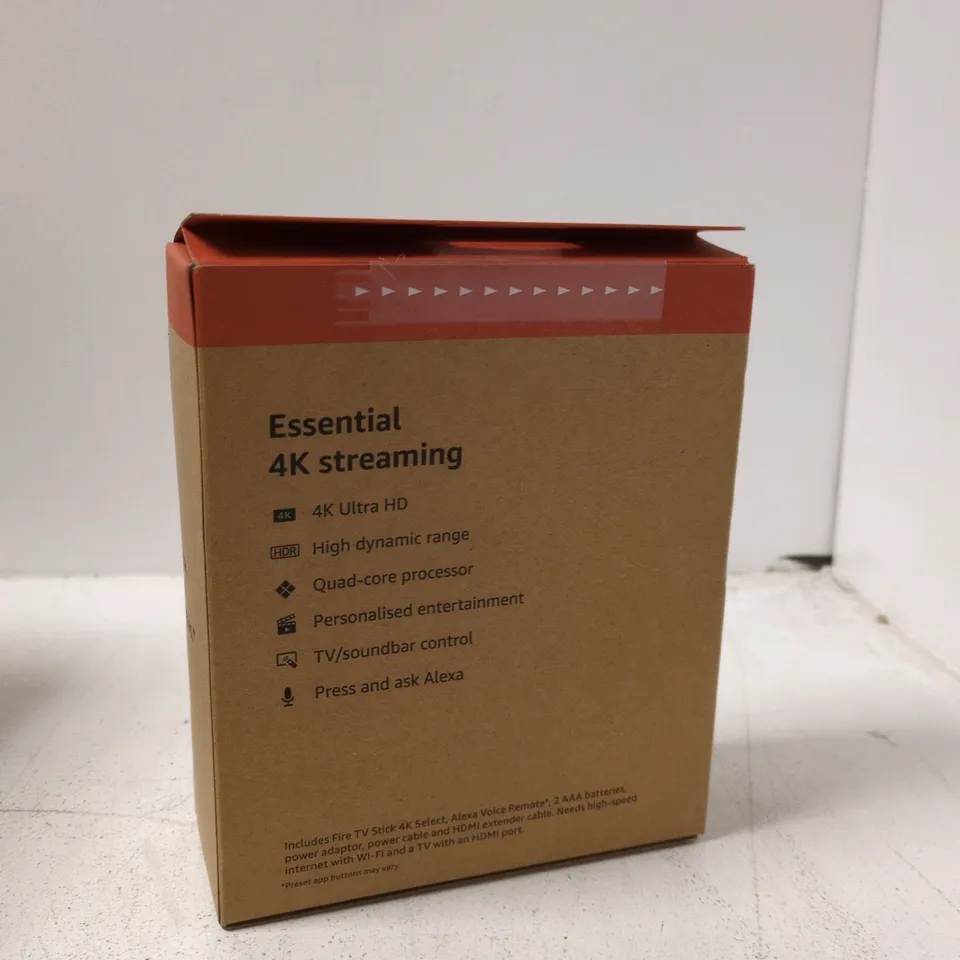 AMAZON FIRE TV STICK 4K SELECT – 8 GB WITH ALEXA VOICE REMOTE (BOXED)