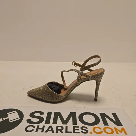 NEW LOOK GLITTER GOLD STRAPPY HIGH HEEL SANDALS – WOMEN'S, UK SIZE 7