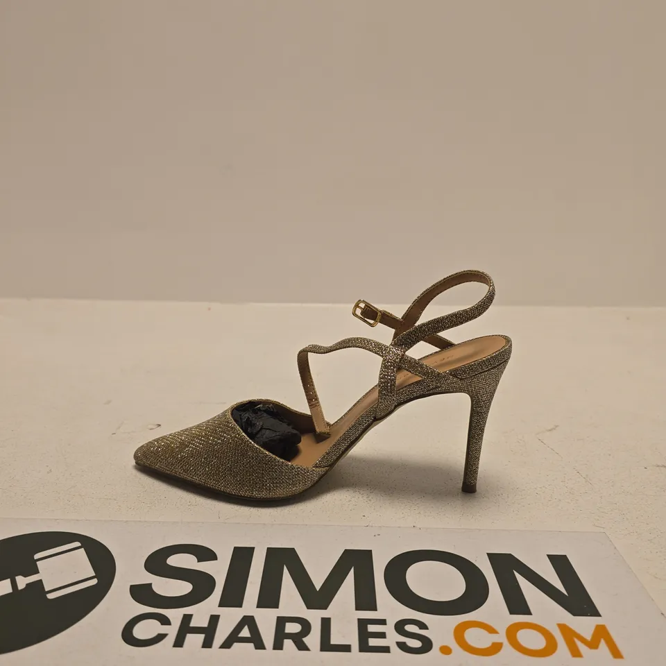 NEW LOOK GLITTER GOLD STRAPPY HIGH HEEL SANDALS – WOMEN'S, UK SIZE 7