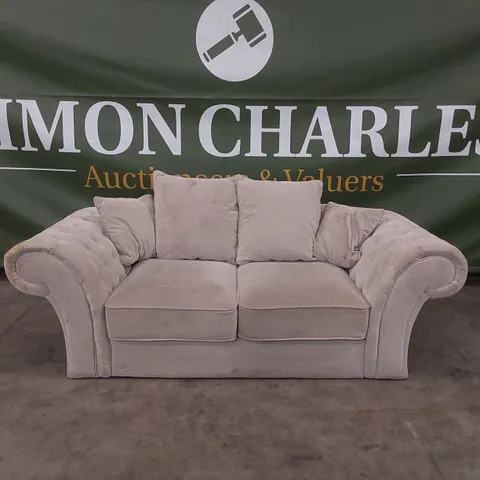 QUALITY DESIGNER WINDSOR 3 SEATER FABRIC UPHOLSTERED SCATTER BACK SOFA