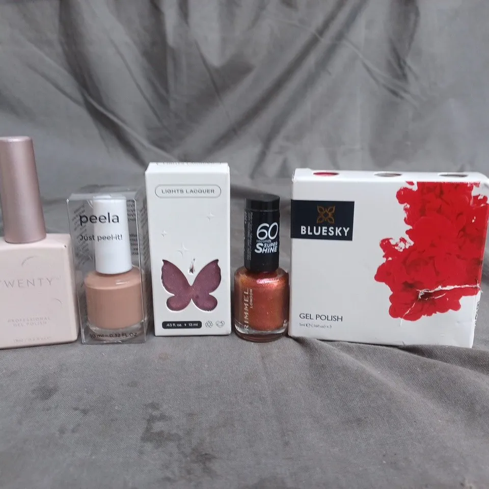 APPROXIMATELY 20 BOTTLES OF NAIL VARNISH TO INCLUDE RIMMEL, BLUESKY AND TWENTY