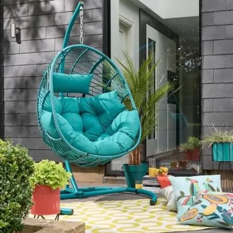 BOXED ELEMENTS PEACOCK HANGING EGG CHAIR (1 BOX)