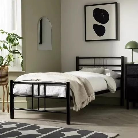 BOXED ATLAS SINGLE BED - BLACK