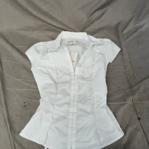 HOLLISTER WHITE WOMEN'S SHIRT XXS
