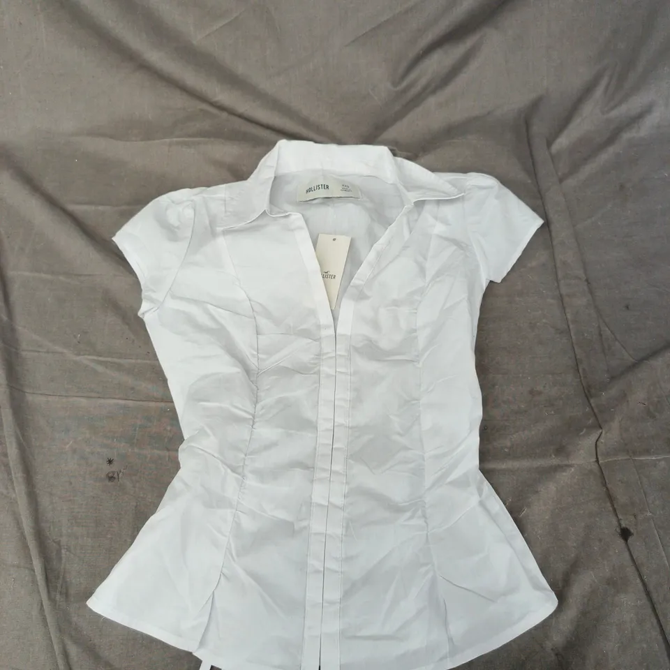 HOLLISTER WHITE WOMEN'S SHIRT XXS