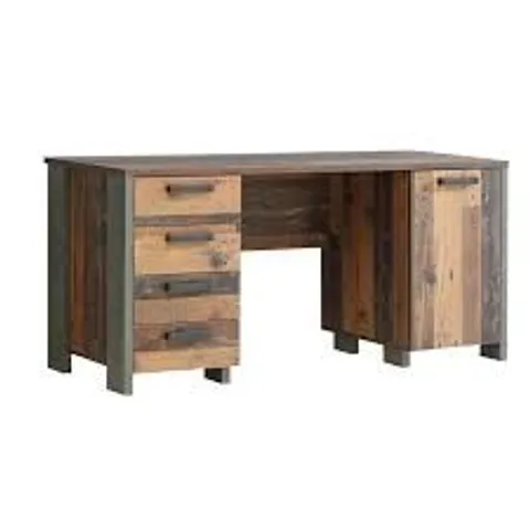 BOXED LANHAM DESK - OPTIC GREY/OLD WOOD VINTAGE (2 BOXES)