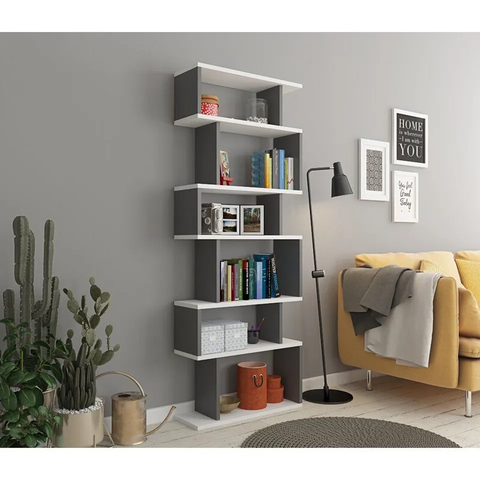 BOXED BITTNER BOOKCASE WHITE/ANTRACITE 