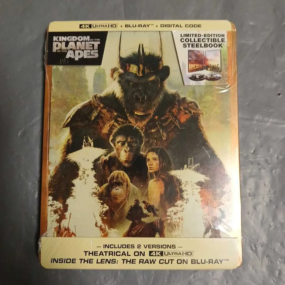 SEALED KINGDOM OF THE PLANET OF THE APES LIMITED EDITION STEELBOOK 4K ULTRA HD + BLUE RAY