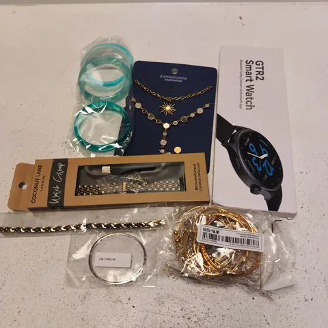 APPROXIMATELY 20 ASSORTED JEWELLERY ITEMS TO INCLUDE BRANDS SUCH AS STRADIVARIUS, COCONUT LANE, SMART WATCH, ETC
