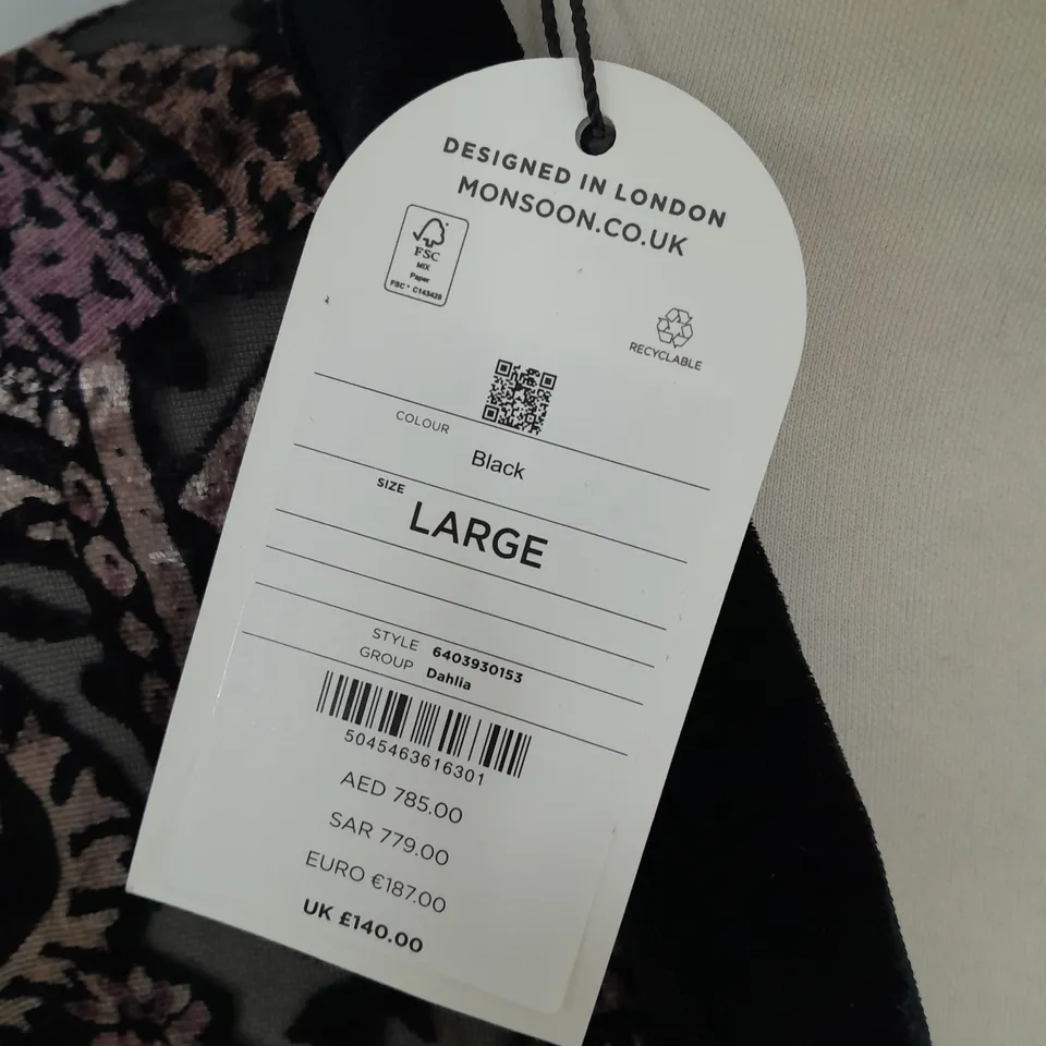 MONSOON LONGLINE OPEN FRONT CARDIGAN - LARGE