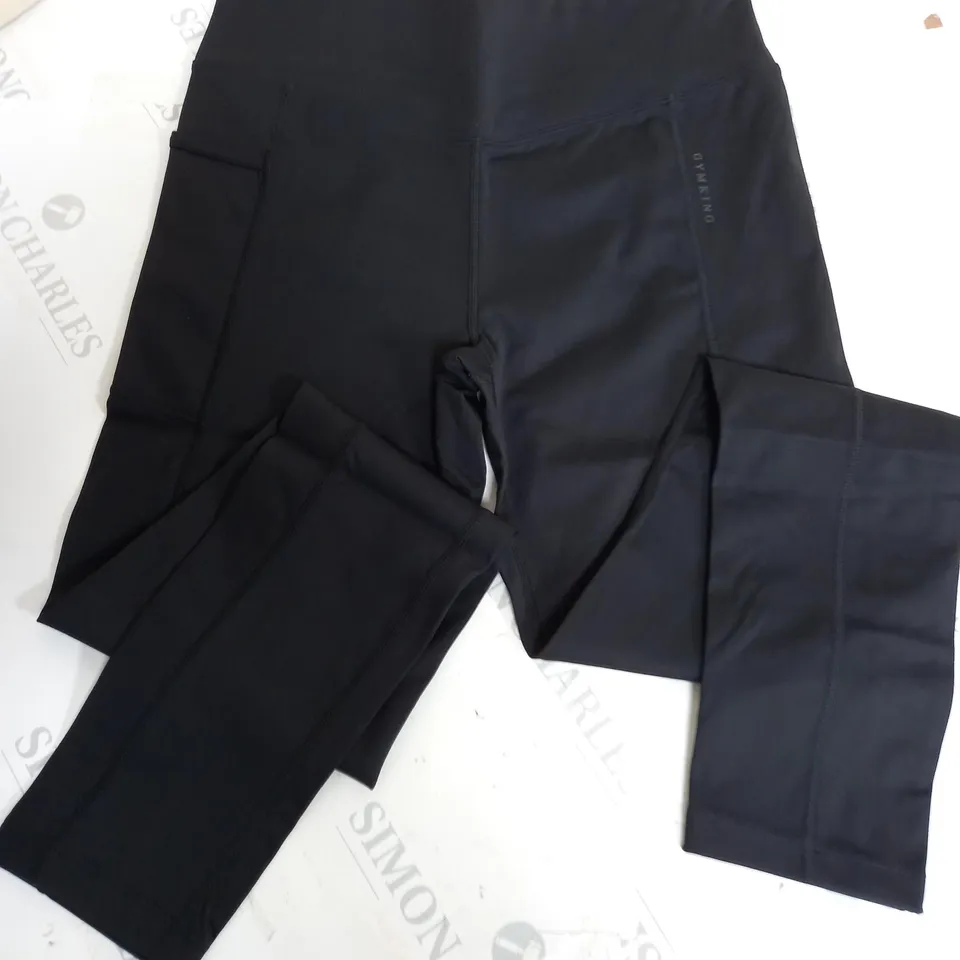 GYMKING INCLINE LEGGINGS IN BLACK - UK 12