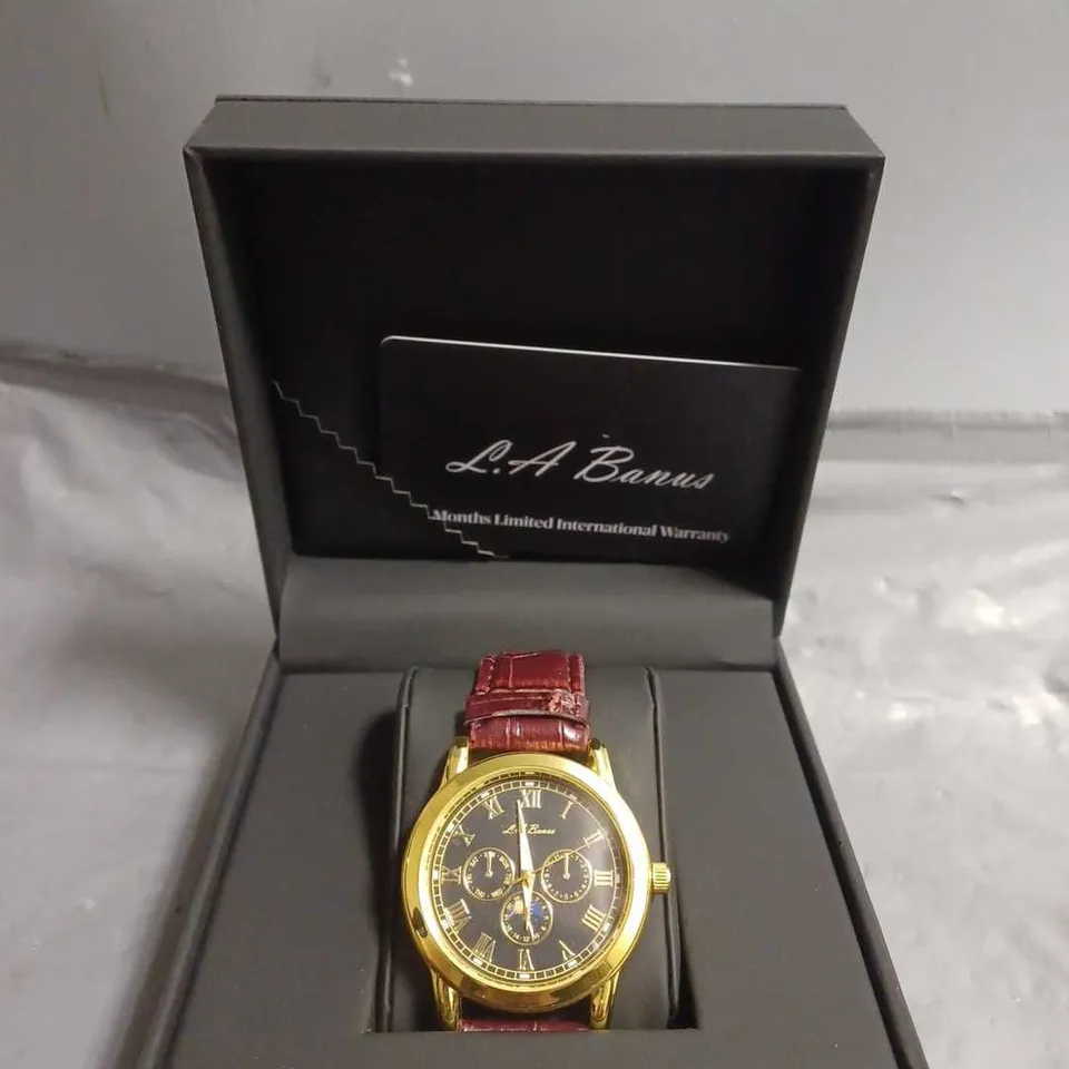 BOXED LA BANUS PILOT CHRONOGRAPH MENS WATCH 