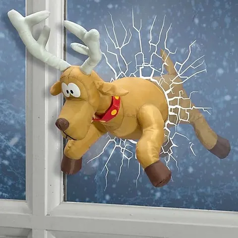 CELEBRIGHT CHRISTMAS CRASHING REINDEER ANIMATED DECORATION