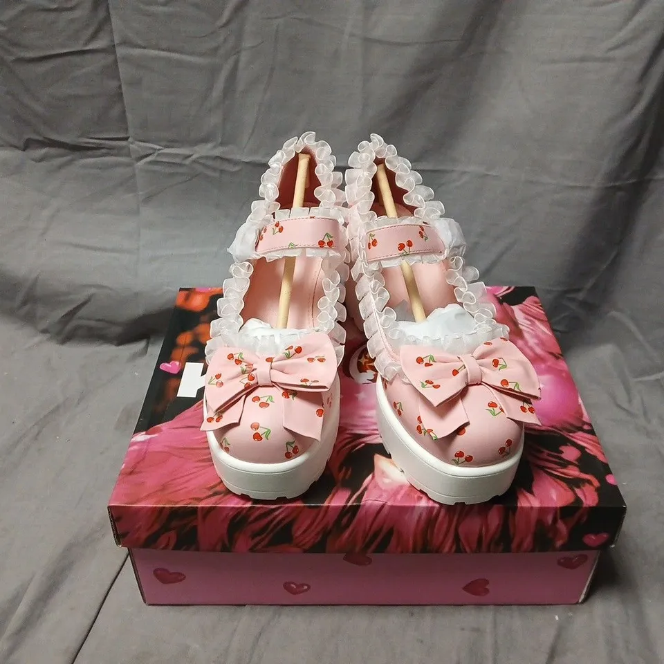 BOXED KOI TIRA MARY JANES SHOES 'PINK CHERRY BAKEWELL EDITION' - UK 5