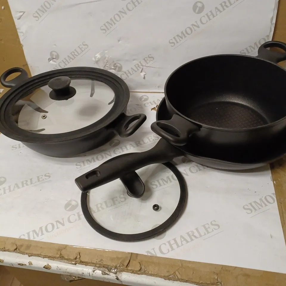PRESTIGE NON STICK ALUMINIUM 4 PIECE NESTING COOKWARE SET