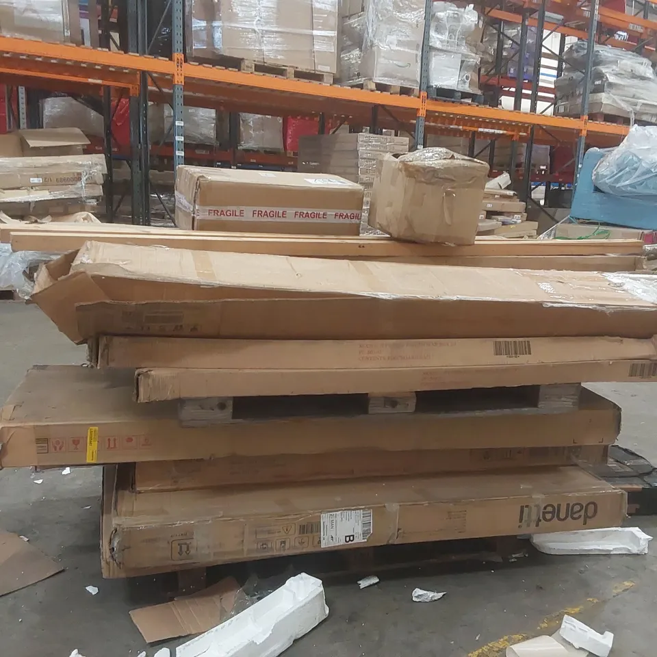 PALLET CONTAINING A LARGE QUANTITY OF ASSORTED FURNITURE PARTS