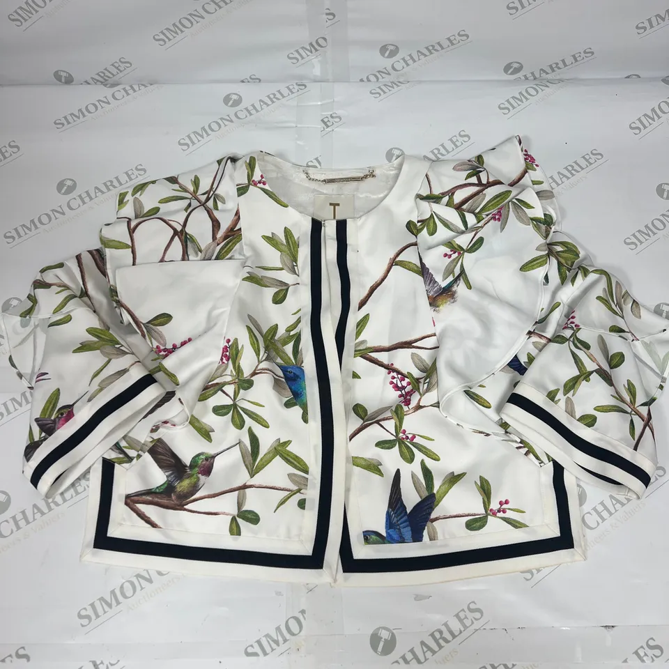 TED BAKER NATURAL SHOULDER THROW IN WHITE SIZE 4