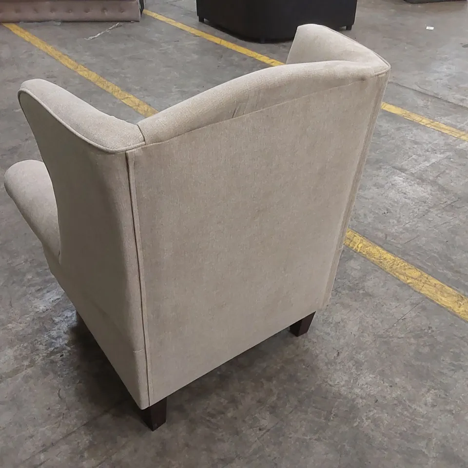 DENTON GRACE CHENILLE FABRIC WING CHAIR - NATURAL  RRP £339