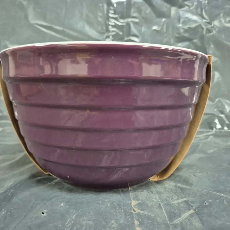 OVENLOVE SET OF 3 TRADITIONAL MIXING BOWLS IN PURPLE