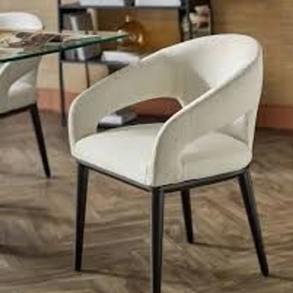 BOXED DANETTI HEATH IVORY FABRIC DINING CHAIR