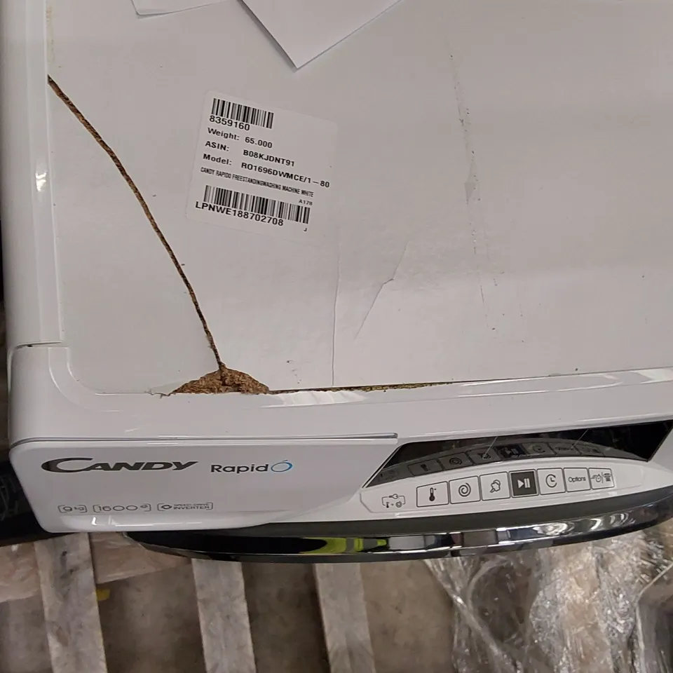 CANDY RAPIDÓ RO1696DWMCE/1-80 WASHING MACHINE FRONT-LOAD 9 KG 1600 RPM A - WHITE