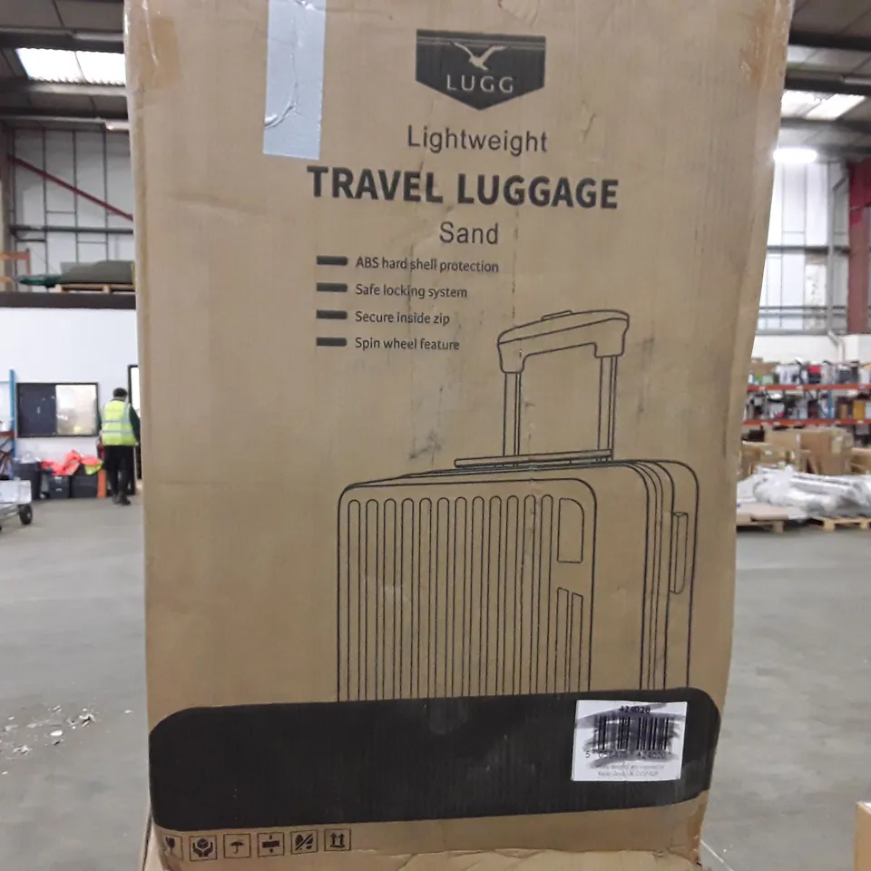 BOXED LUGG JET LIGHT WEIGHT TRAVEL LUGGAGE SUITCASE- SAND