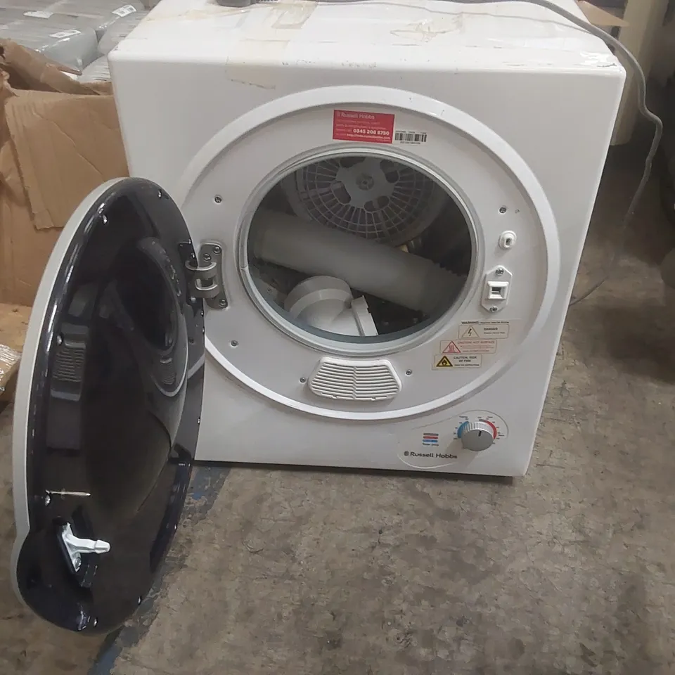 RUSSELL HOBBS RH3VTD800 WHITE 2.5KG COMPACT MINI VENTED TUMBLE DRYER, PORTABLE, FREESTANDING TABLE TOP DRYER