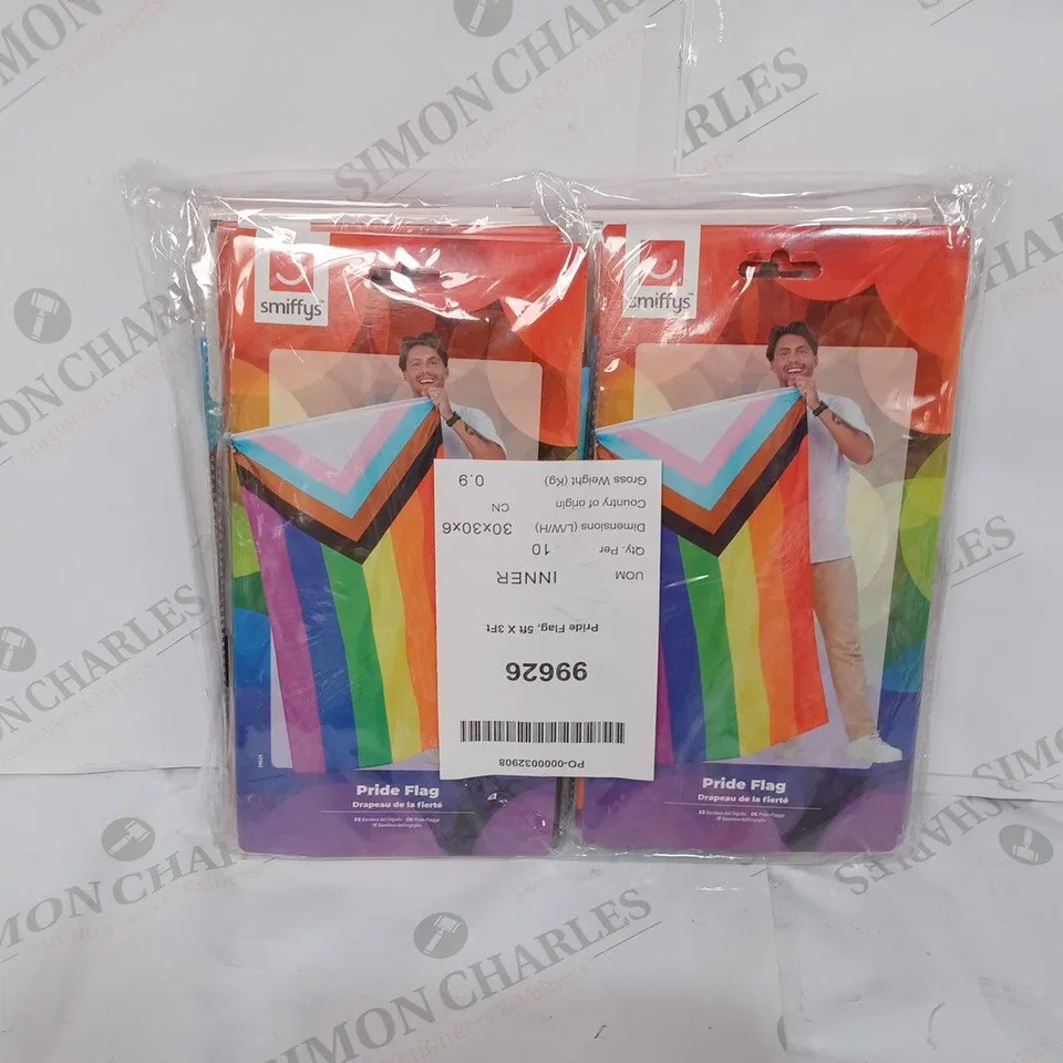 LOT TO CONTAIN 10 X SMIFFYS PRIDE FLAGS