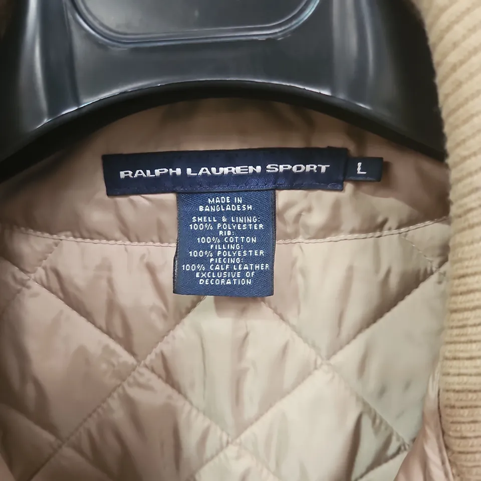 RALPH LAUREN SPORT QUILTED VEST – BEIGE, SIZE L (LARGE)