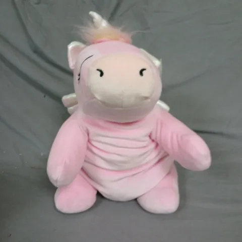 SNUGGZ PINK DRAGON PLUSH TOY WITH RAINBOW TAIL