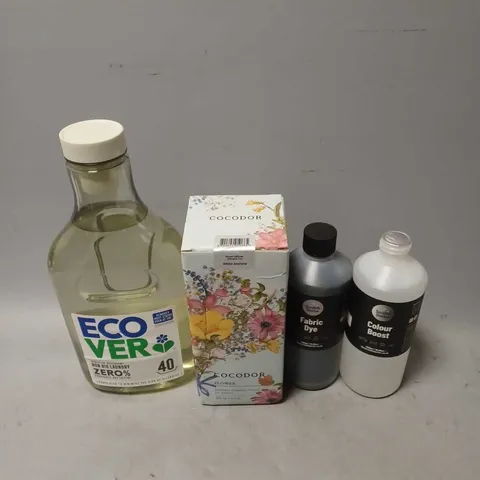 APPROXIMATELY 8 ASSORTED HOUSEHOLD ITEMS TO INCLUDE - ECO VER NON BIO LAUNDRY - COCODOR WHITE JASMINE DIFFUSER - SCRATCH DOCTOR DARK GREY FABRIC DYE - ETC - COLLECTION ONLY