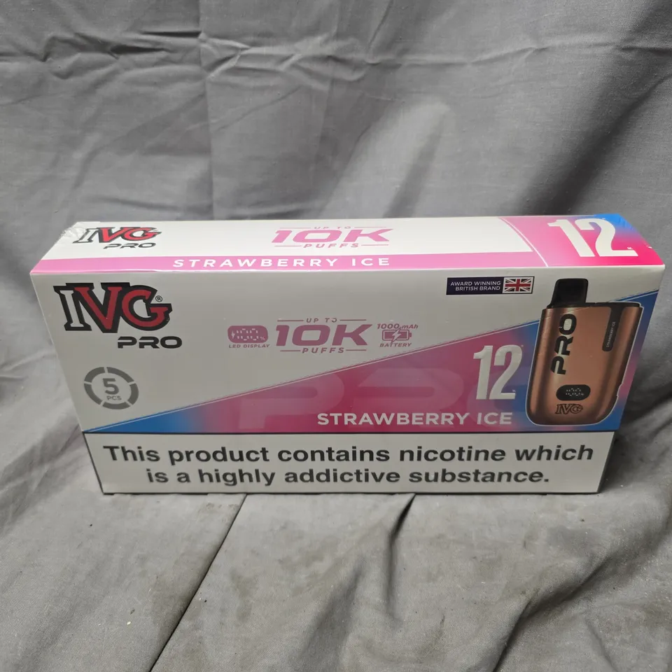 BOXED AND SEALED IVG PRO VAPE KIT MULTIPACK – STRAWBERRY ICE – 5 PCS