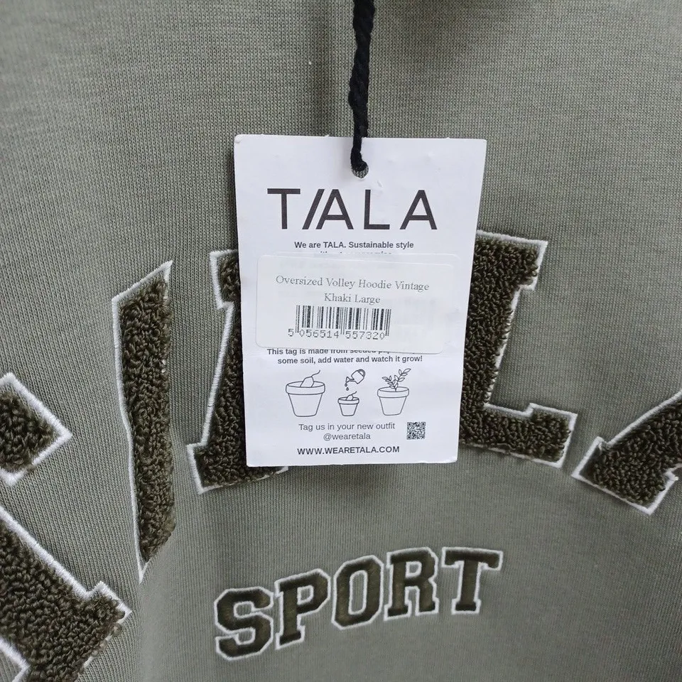 TALA SPORT OVERSIZED VOLLEY HOODIE VINTAGE KHAKI- LARGE 