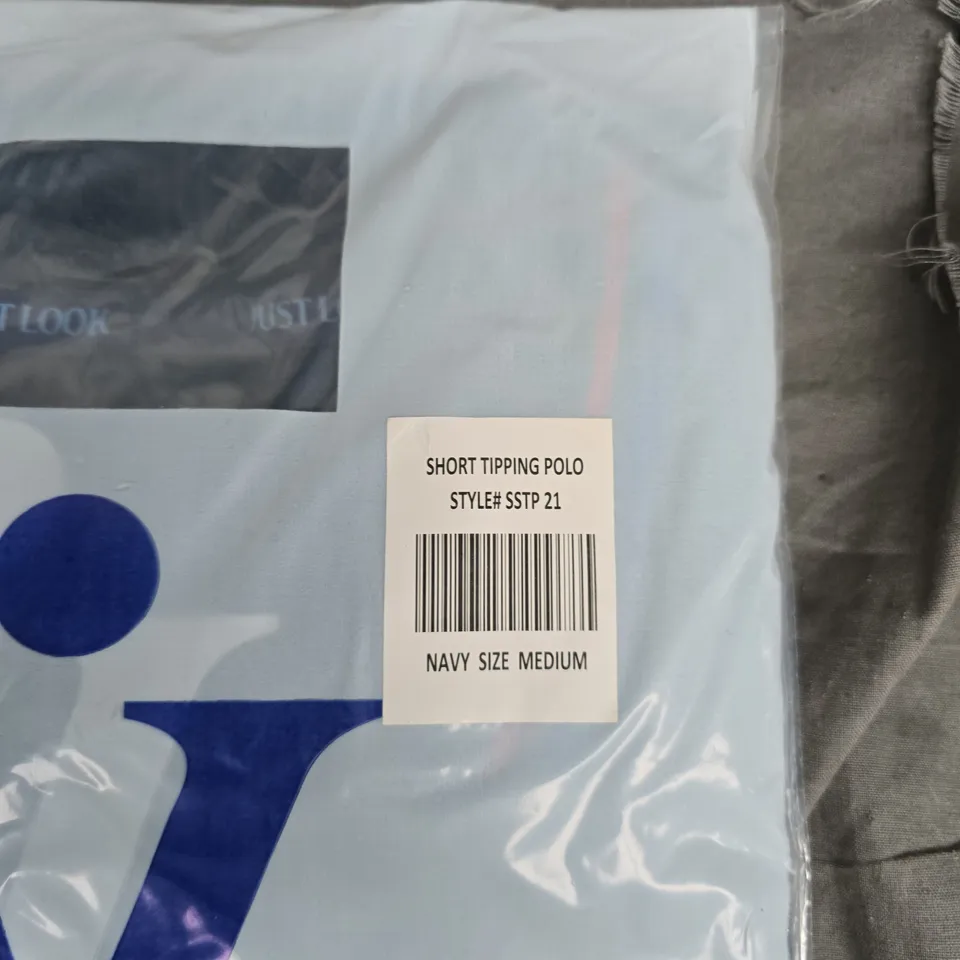 BAGGED JUST LOOK SHORT TIPPING POLO SHIRT – NAVY – SIZE MEDIUM