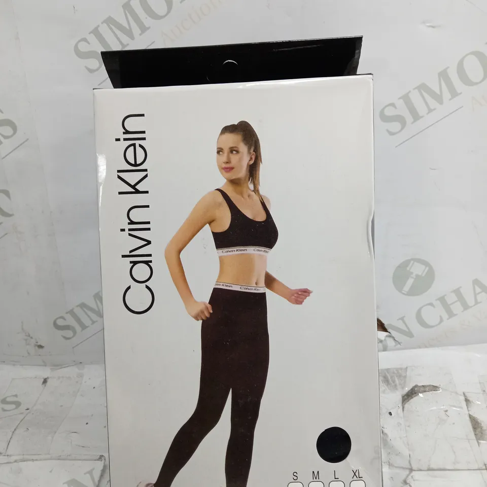 CALVIN KLEIN WOMENS SPORTS BRA & LEGGINGS SET - SIZE SMALL