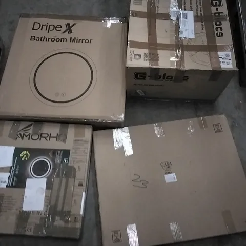 PALLET OF ASSORTED ITEMS INCLUDING MARI HOME, EXOFCER OFFICE CHAIR, HOLBROOK TOILET SEAT, DRIPE X BATHROOM MIRROR, G BLOCS PARASOL BASE, CASA CHIC PHOTO FRAMES