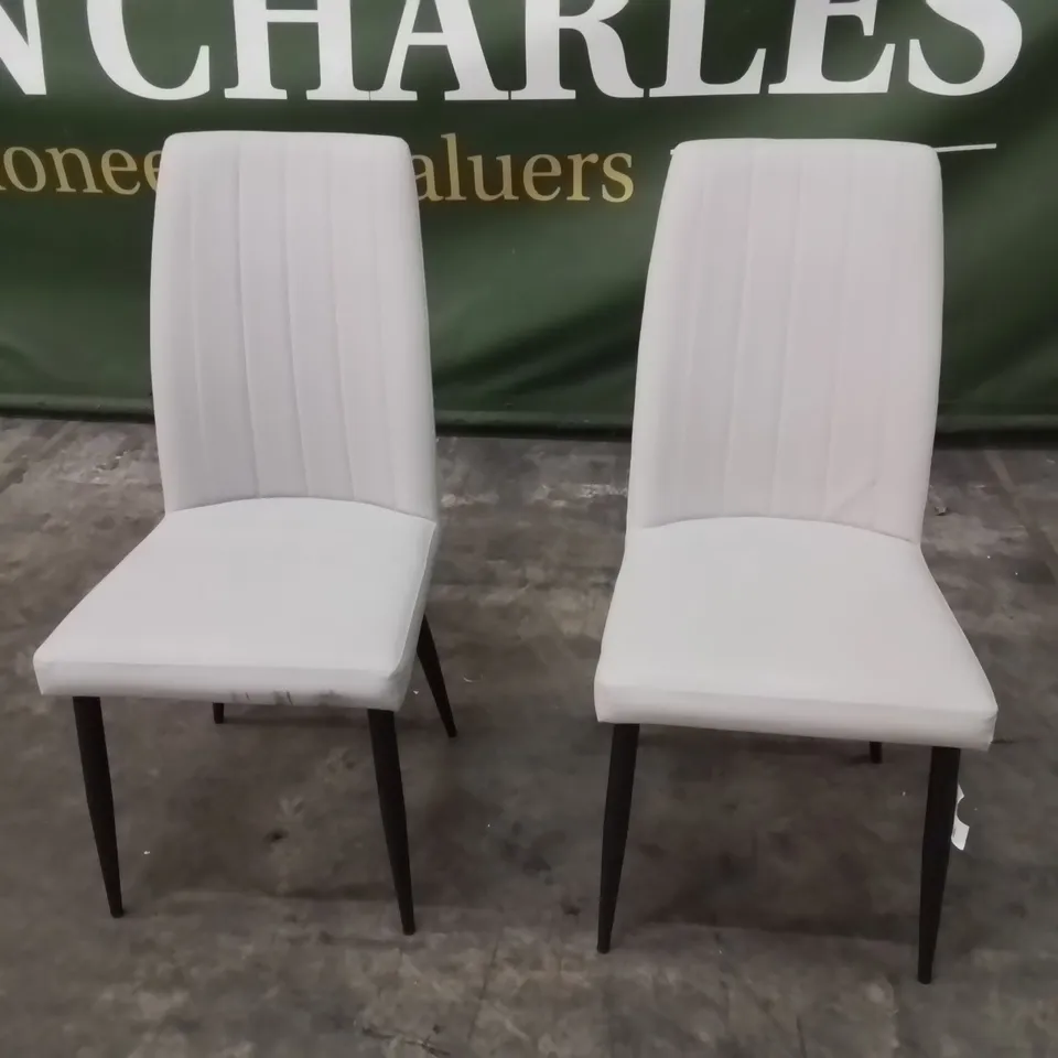 SET OF 2 FAUX LEATHER UPHOLSTERED SIDE CHAIRS 