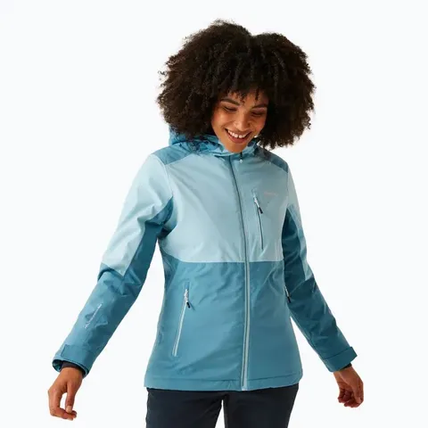 REGATTA WOMENS KELORA WATERPROOF JACKET -CORONET BLUE / CLEAR SKY - UK SIZE 12
