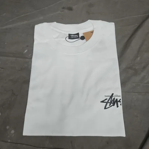 STΓSSY WHITE T-SHIRT SIZE S