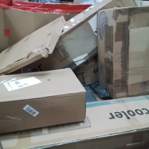 PALLET OF ASSORTED HOUSEHOLD GOODS AND PRODUCTS TO INCLUDE;FAN,RETRACTABLE SAFETY GATE,BACKPACK