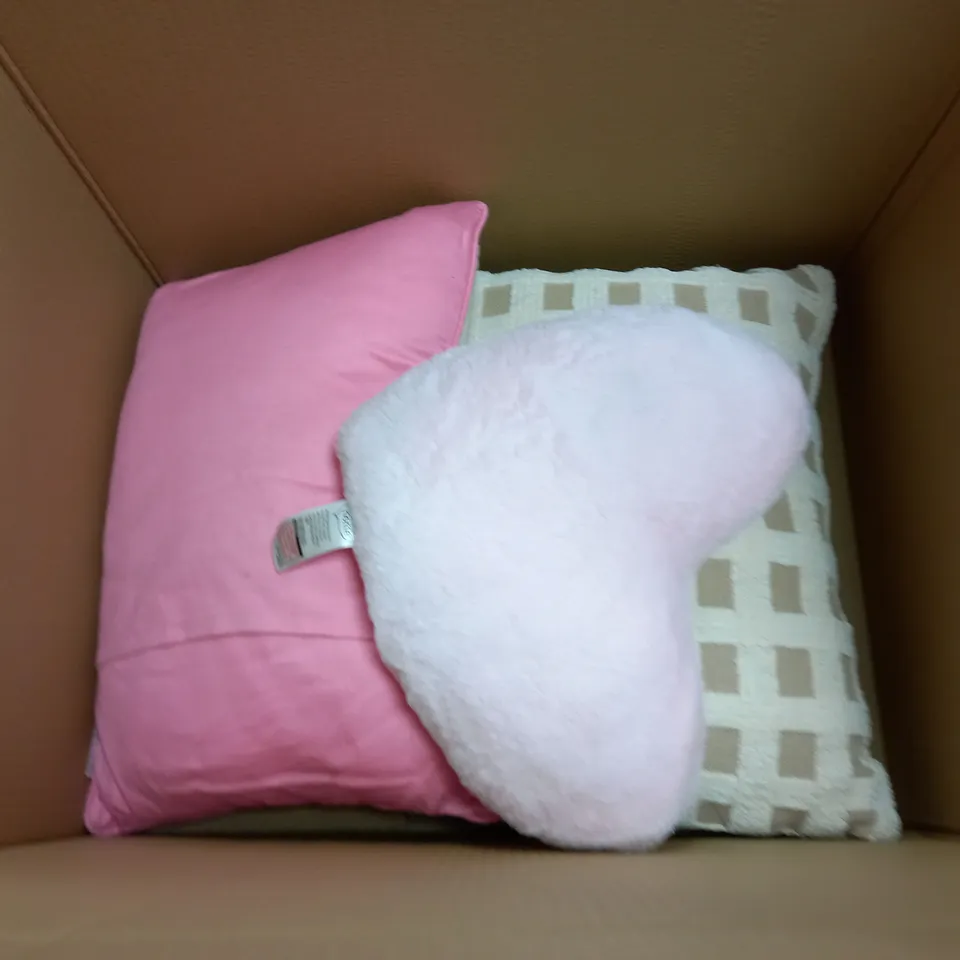 LOT OF 9 ASSORTED FILLED CUSHIONS