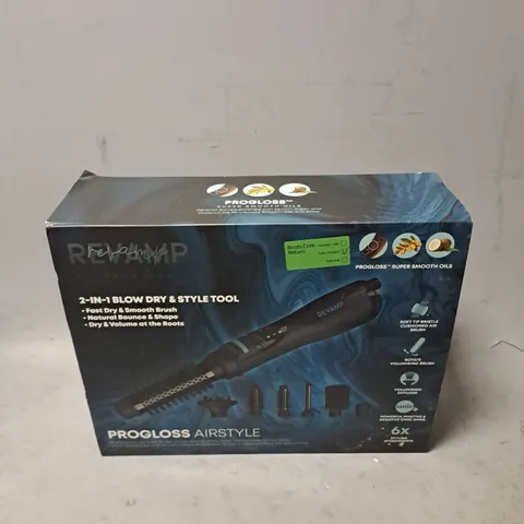 BOXED REVAMP PROFESSIONAL PROGLOSS 1200W AIRSTYLE 2-IN-1 BLOW DRY & STYLE TOOL DR-1250A-GB