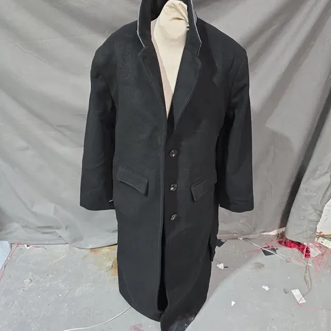 T/ALA WOOL BLEND OVERSIZED OVERCOAT IN TRUE BLACK - MEDIUM